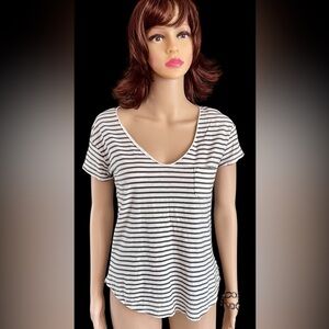 American Eagle Outfitters Striped V-Neck Women's Top